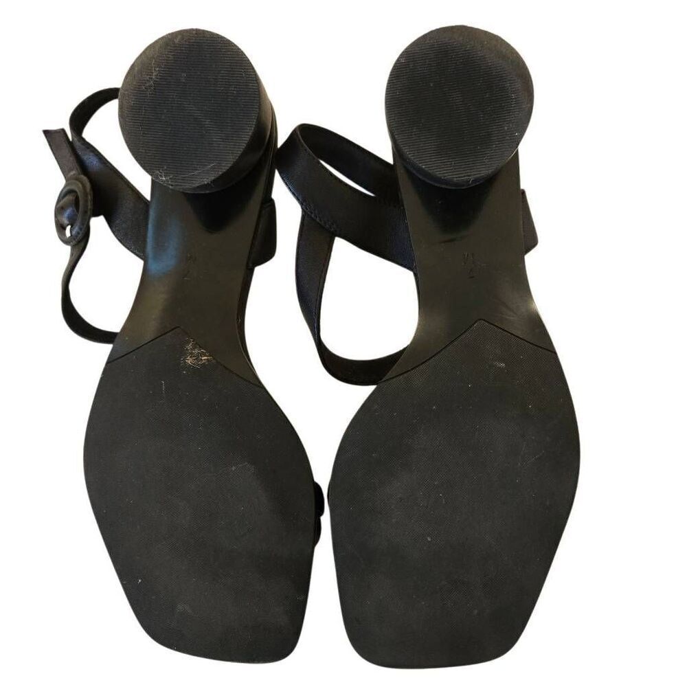 Van Eli Womens Open Toe Braided Strap Block Heel Leather Sandals Black Size 7M - Picture 7 of 11